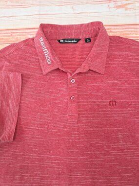 Travis Mathew Red Heathered Polo Shirt Size XL Golf Performance Stretch